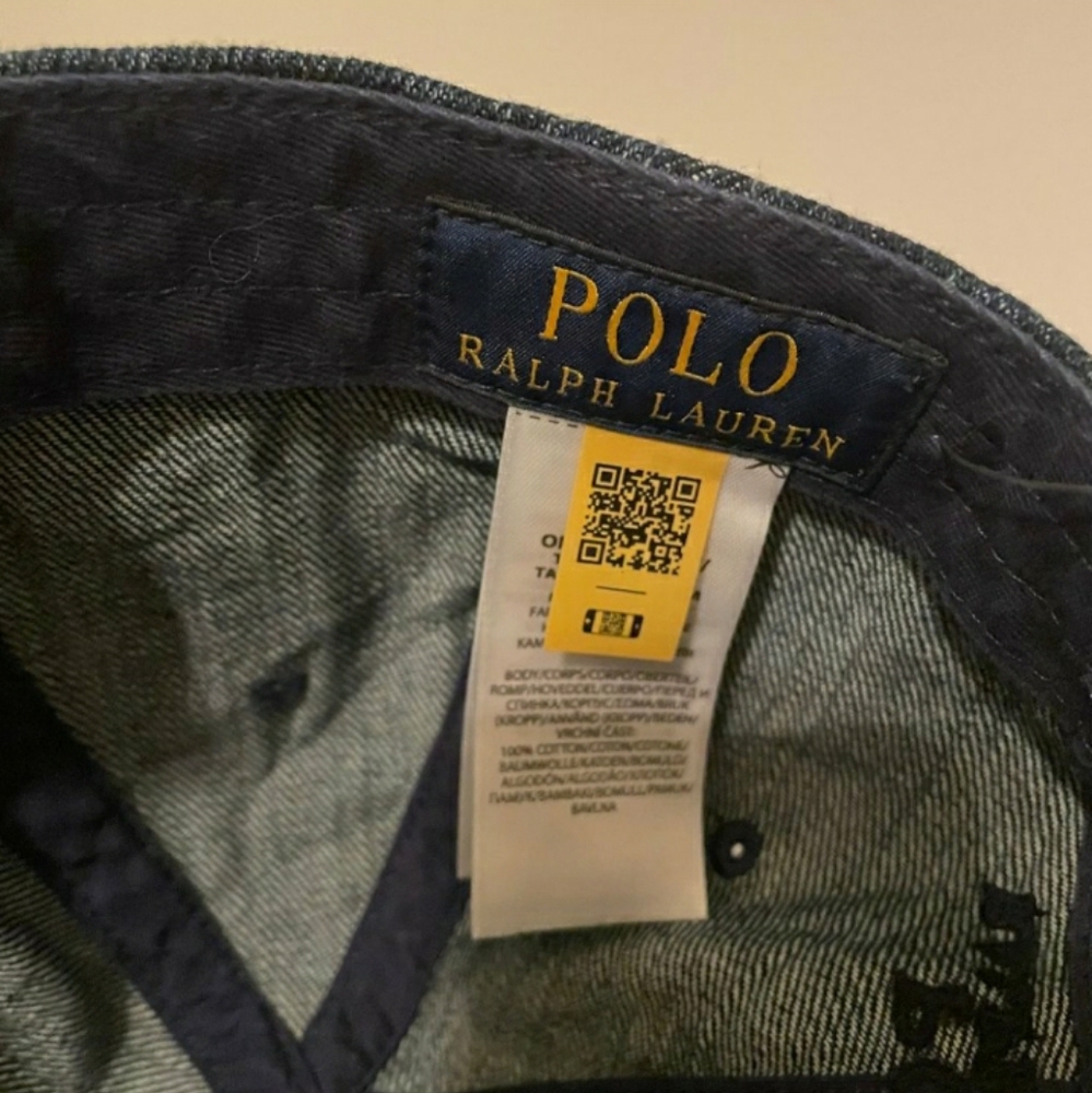 Polo Ralph Lauren POLO BEAR Denim Jeans Cap with Leather strap back - Navy - Picture 11 of 14